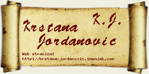 Krstana Jordanović vizit kartica